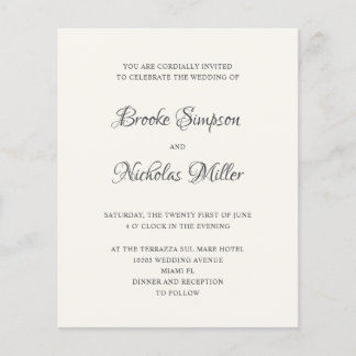 アイボリー |低コスシンプルトエレガントミニマル結婚の