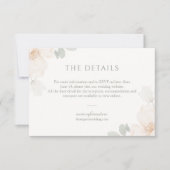 アイボリー | 水彩フラワーの結婚式の詳細 出欠カード (正面)