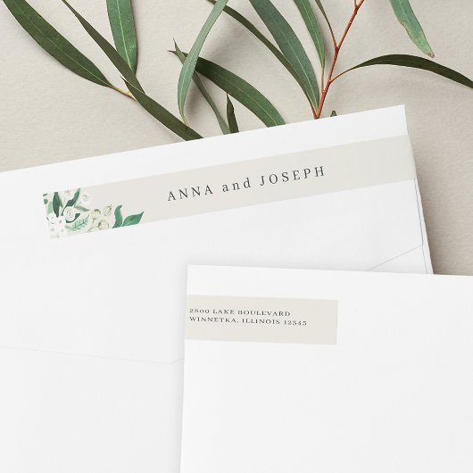 アイボリー |温暖化水カラー差出人住所 ラップアラウンドラベル