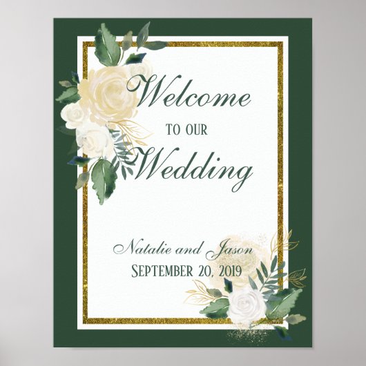 アイボリー、白、ジュニパーの水の色へようこそ ポスター (正面)