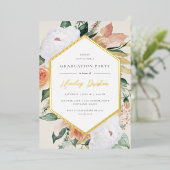 アイボリー |砂漠フローラ卒業パーティー 箔招待状 (立ち正面)