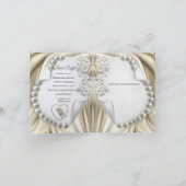 アイボリー、緑、青、シルクシャワー招待状上の金ゴールド 招待状 (内部)