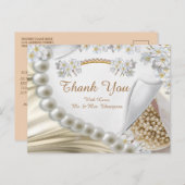 アイボリー、緑、青、金ゴールドシルク&パールタンクYはがき ポストカード (正面/裏面)