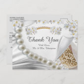 アイボリー、緑、青、金ゴールドシルク&パールタンクYはがき ポストカード (正面/裏面)