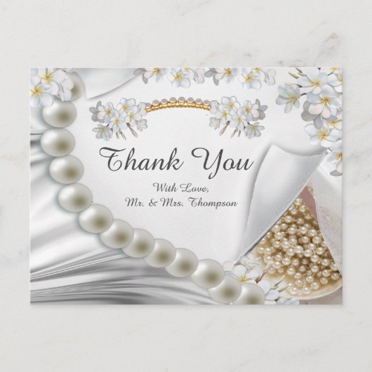 アイボリー、緑、青、金ゴールドシルク&パールタンクYはがき ポストカード (正面)