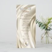 アイボリー、緑、青、金ゴールドシルク&パールメニュー メニュー (スタンド正面)