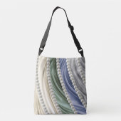 アイボリー，緑，青，金ゴールド，シルク – 真珠 クロスボディバッグ (裏面)