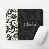 アイボリー、金ゴールドおよび黒いダマスク織のマウスパッド マウスパッド (マウス)