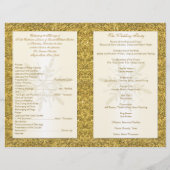 アイボリー&金ゴールドグリッタースノーフレーク結婚式 プログラム (裏面)