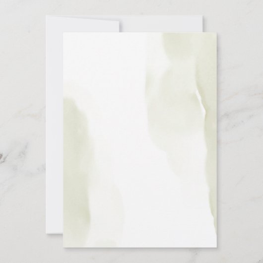 アイボリー、金ゴールド、グリーンのインビタ結婚ットの優雅さ 招待状 (裏面)