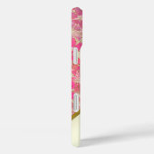 アイボリー、金ゴールド、ピンクパーソナライズされたの花 Case-Mate iPhoneケース (裏面 / 右)