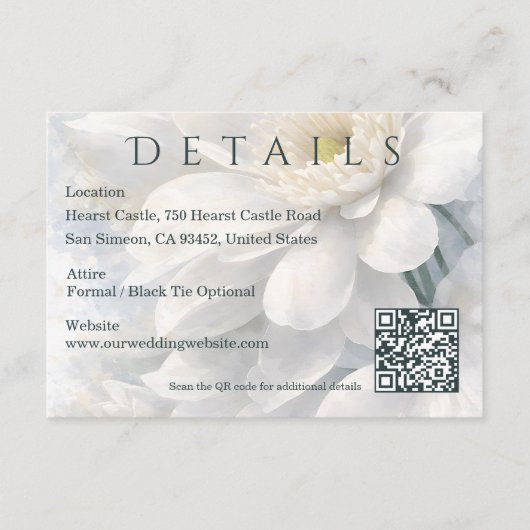 アイボリー 静かなラグジュアリー ロマンチック エレガント ウェディング エンクロージャーカード (正面)