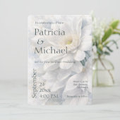 アイボリー 静かなラグジュアリー ロマンチック エレガント ウェディング 招待状 (スタンド正面)