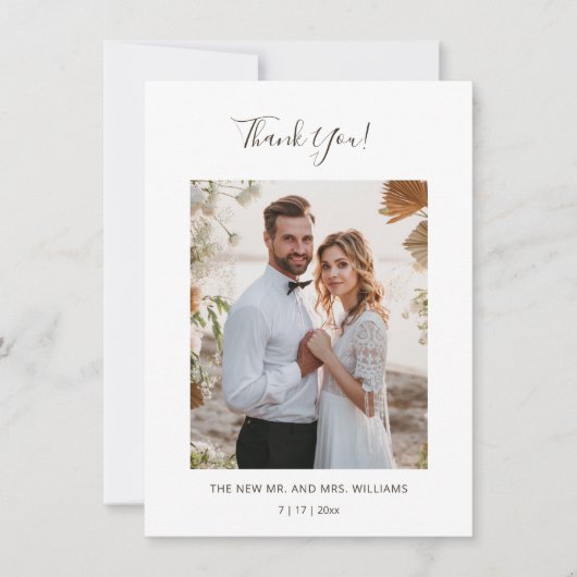 アイボリー 3D マグノリアの花 サンキューカード (正面)