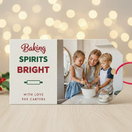 アイボリー Baking Spirits Bright 写真入りクリスマスタグ ギフトタグ