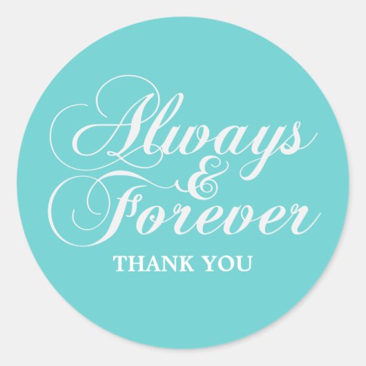 アイボリーAlways & Forever Thank You Stickers ラウンドシール (正面)