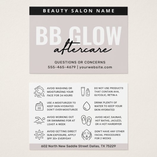 アイボリーBBグローフェイシャル気にアフター命令カード (正面&裏面)