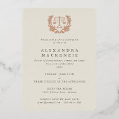 アイボリーJD法はかりで測+ローレルリース卒業パーティー 箔招待状 (正面)