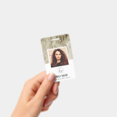 アイボリーOFF WHITE GREEN社員写真バーコード名 バッジ (手持ち)