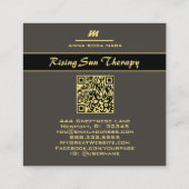 *~*アイボリーQRゲートマウヴ金ゴールドグリッターイニシャルAP66 スクエア名刺 (裏面)