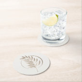 アイボリーtwigエンブレム ラウンドペーパーコースター (インサイチュ)