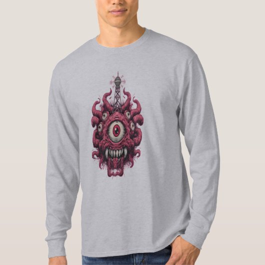 アイボールモンスターSFミュータントロングスリーブ Tシャツ (正面)