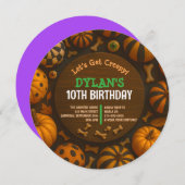 アイボール熱狂するハロウィーン誕生日パーティーの招待状 招待状 (正面/裏面)