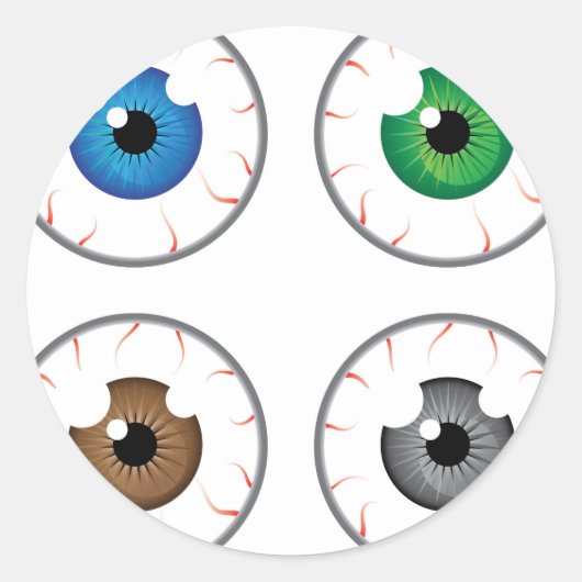 アイボール青い緑の茶色の灰色 ラウンドシール (正面)