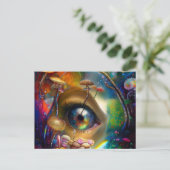 アイマッシュルームカラフル抽象芸術はがき ポストカード (スタンド正面)