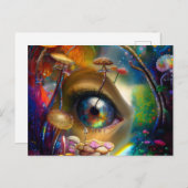 アイマッシュルームカラフル抽象芸術はがき ポストカード (正面/裏面)
