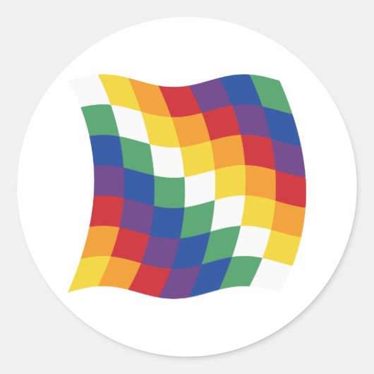 アイマラ国旗のステッカー ラウンドシール (正面)