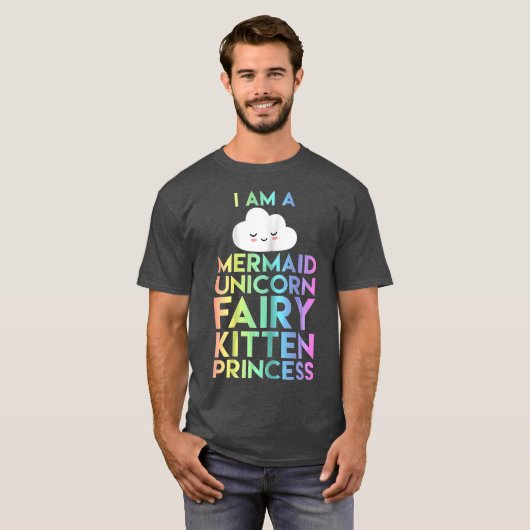 アイムアマーメイドユニコーンフェアリーキッテンプリンセス Tシャツ (正面フル)