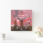 アイムオンアイランドタイムサンセットスクエアウォールクロック スクエア壁時計 (ホーム)