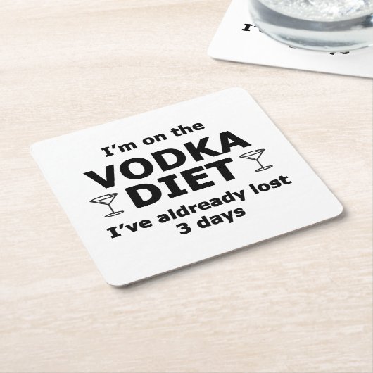 アイムオンザウォッカダイエット スクエアペーパーコースター (アングル)