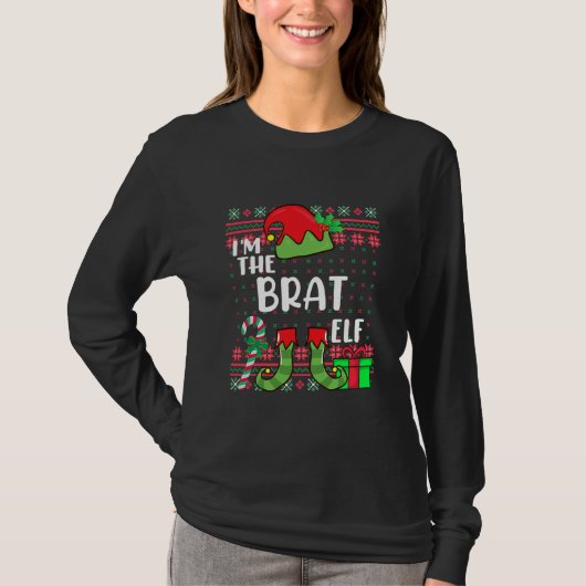 アイムザブラット小妖精や小人クリスマスアグリーセータースタイル  Tシャツ (正面)