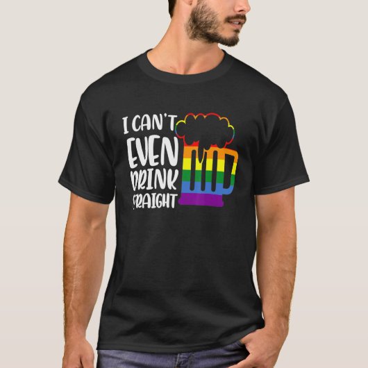 アイムソゲイストレートのビールも飲めないLgbtq Tシャツ (正面)
