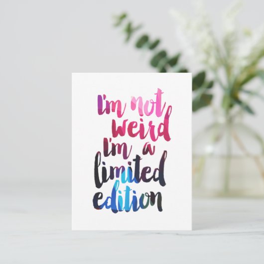 アイム風変わりは限定版の引用文ユーモアで10代のはない ポストカード (スタンド正面)