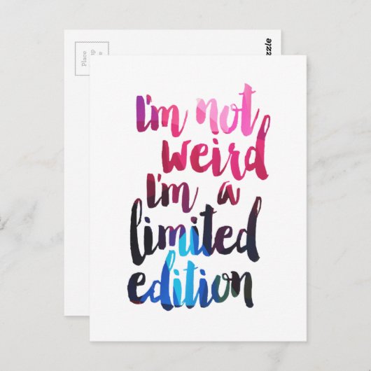 アイム風変わりは限定版の引用文ユーモアで10代のはない ポストカード (正面/裏面)