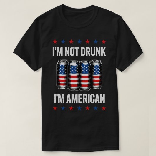 アイム飲は7月おもしろい4日アメリカ人ではない Tシャツ (デザイン正面)