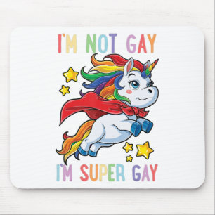 アイム・ノットゲイイム・すごいゲイプライドLGBTフラグT・ユニコーン マウスパッド