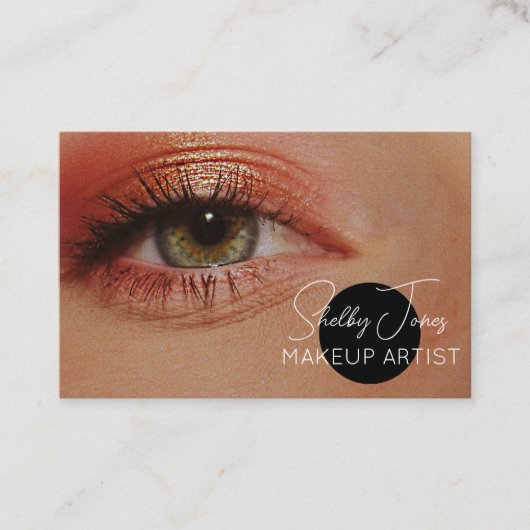 アイメイクアップアーティストMUA写真素晴らし 名刺 (正面)