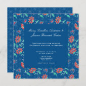 アイヤナフローラろうけつ染めスクエア結婚式招待状3 招待状 (正面/裏面)