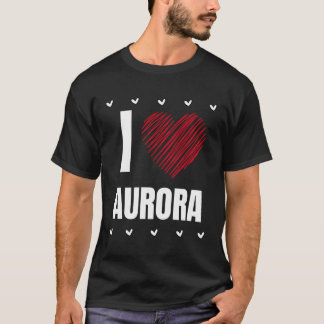 アイラオーロラネームクール赤いハートペルソナおもしろいリズ Tシャツ