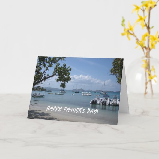 アイラカリブのンドハーバー父の日の写真 カード (黄色い花)
