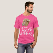 アイラシープシープシープシープ恋人動物愛好家 Tシャツ (正面フル)