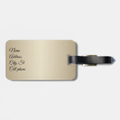 アイラッシュと眉 – ブルゴーニュと金ゴールド ラゲッジタグ (裏面横)