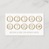 アイラッシュエクステンションメイクアップアーティスト金ゴールドロイヤリティ ロイヤリティカード (裏面)