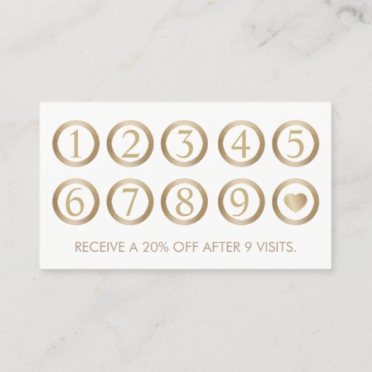 アイラッシュエクステンションメイクアップアーティスト金ゴールドロイヤリティ ロイヤリティカード (裏面)