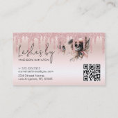 アイラッシュグラム赤面ピンクドリッピンググリッター 名刺 (裏面)