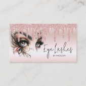 アイラッシュグラム赤面ピンクドリッピンググリッター 名刺 (正面)